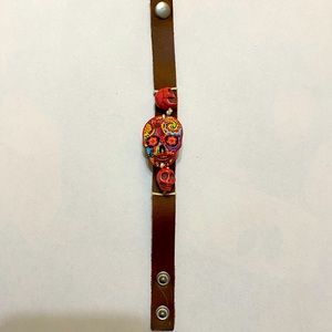 Artisan sugar skull bracelet